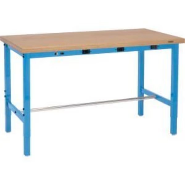 72 x 36 Adjustable Height Workbench - Power Apron, Shop Top Safety Edge Blue, Global Equipment, Mfr#: 253845BBLA